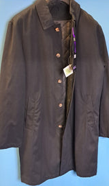 MENS LONG RAIN COAT BLACK SIZE M-2XL