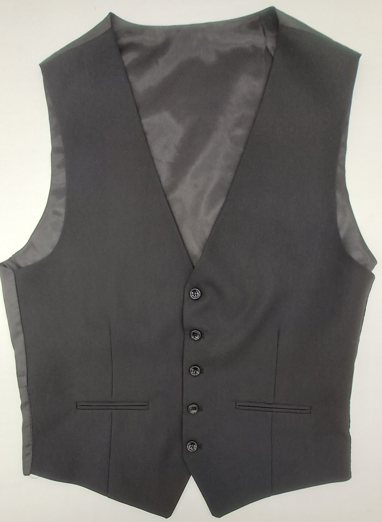 PLAIN BLACK MENS WAISTCOAT SIZE 42"-50"