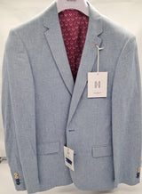 MENS SUIT JACKET ALL OCASION LT BLUE LINEN MIX SIZE 36"-46"