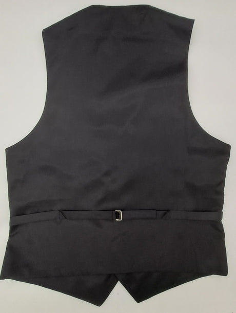 MENS PLAIN BLACK WAISTCOATS SIZE S-2XL