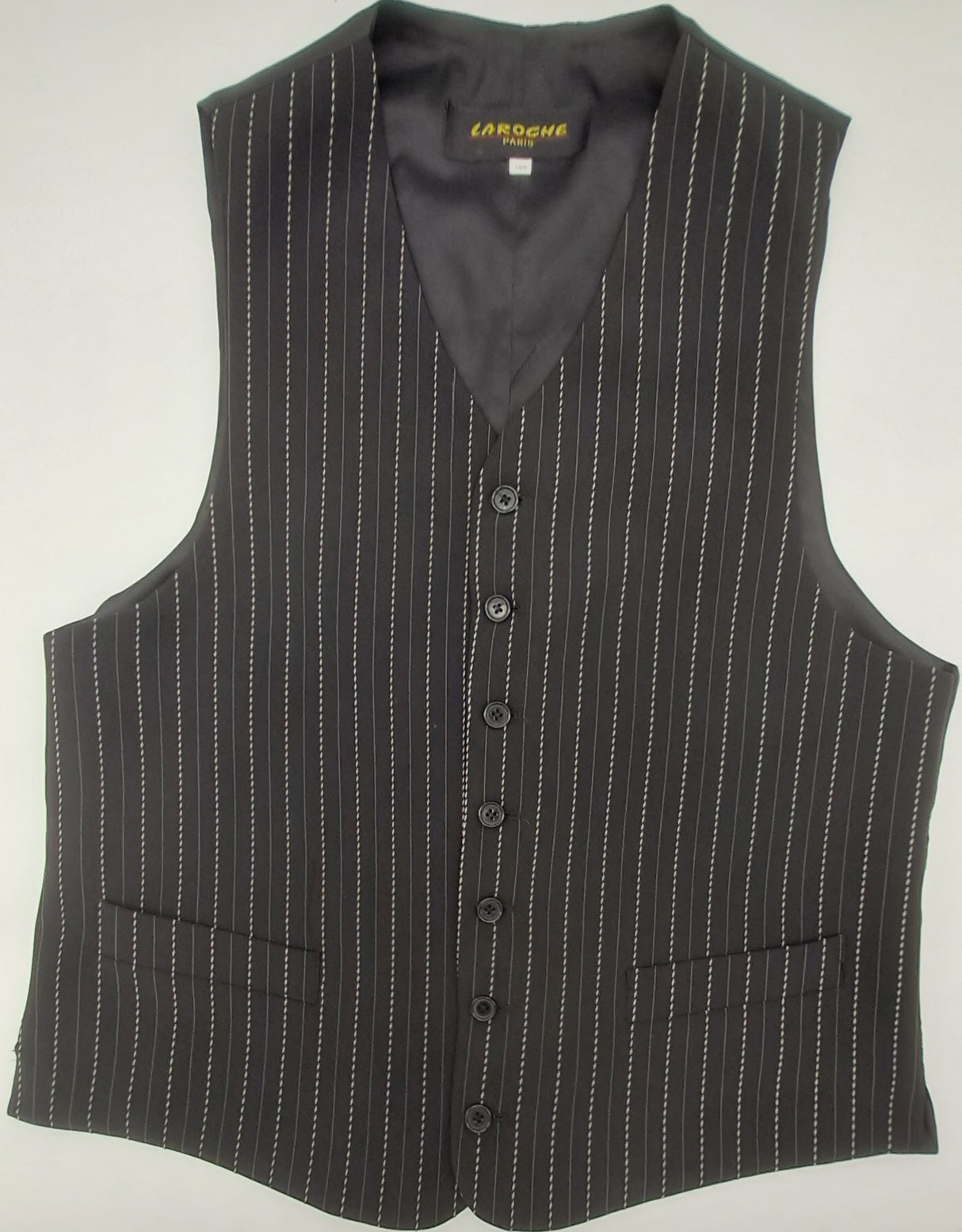 MENS BLACK AND WHITE STRIPE WAISTCOAT AIZE 38"-48"