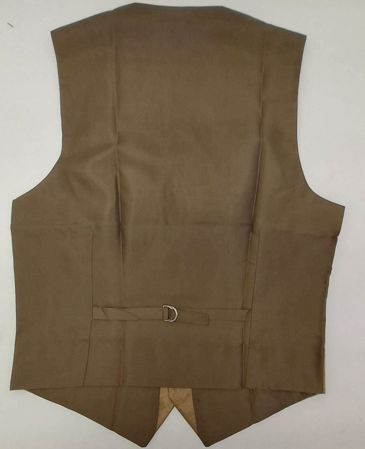 MENS SATIN FINISH LT BROWN WAISTCOAT SIZE S-2XL