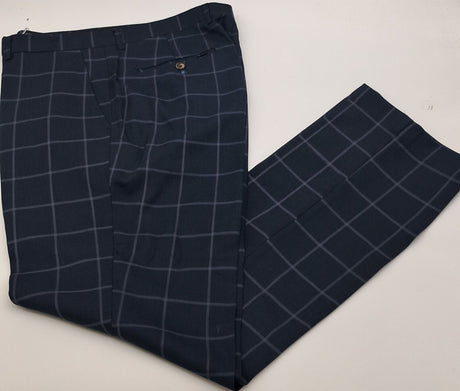 CHECK TROUSER MACY NAVY SIZE 30"-46"