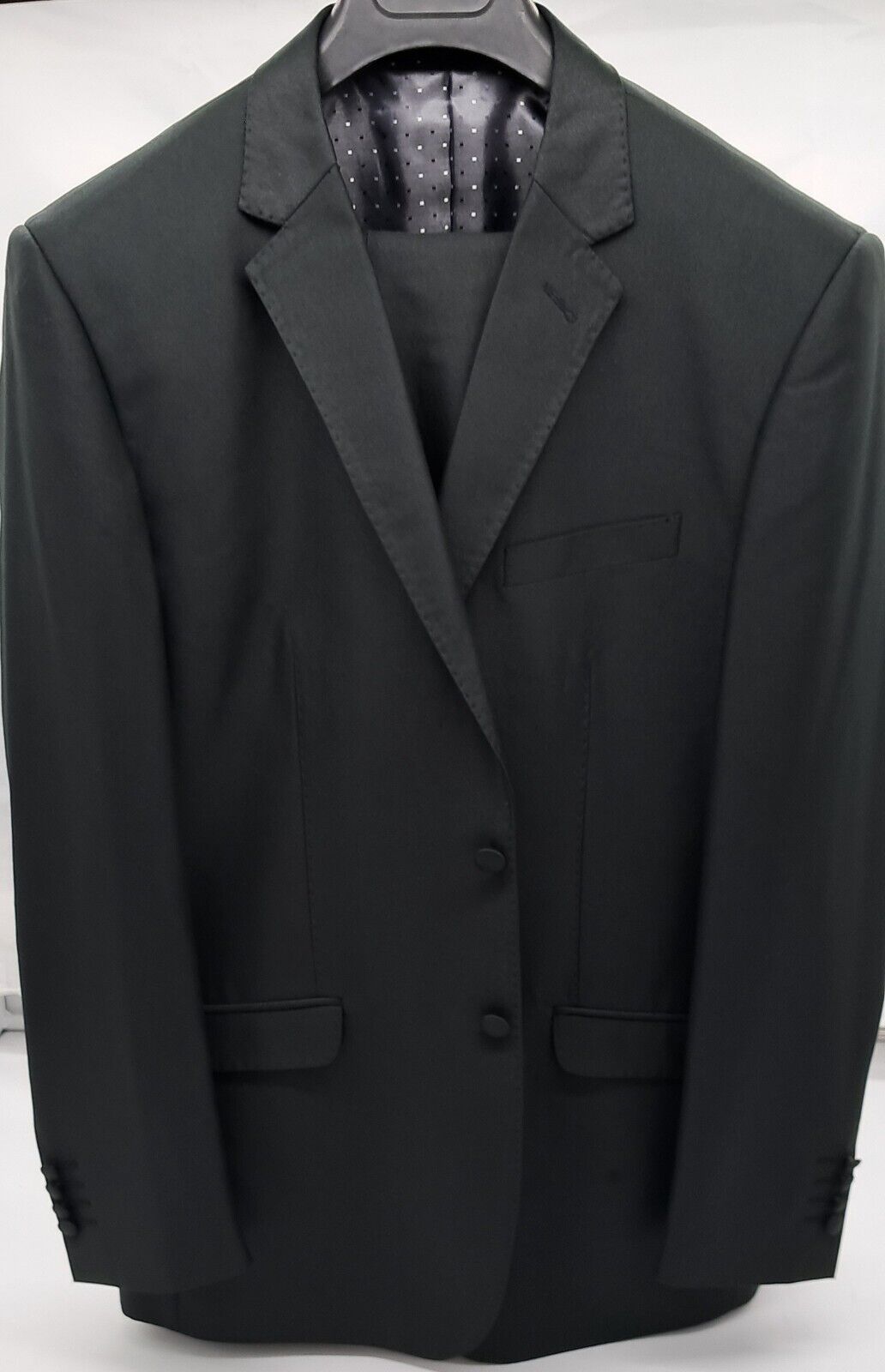 MENS ALL OCCASION SHINNY BLACK SUIT SLIM FIT SIZE 36-48