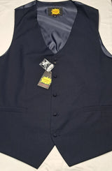 Big Size Navy Blue Waistcoat  Button Covered Size 2XL -8XL By Michael Leigh