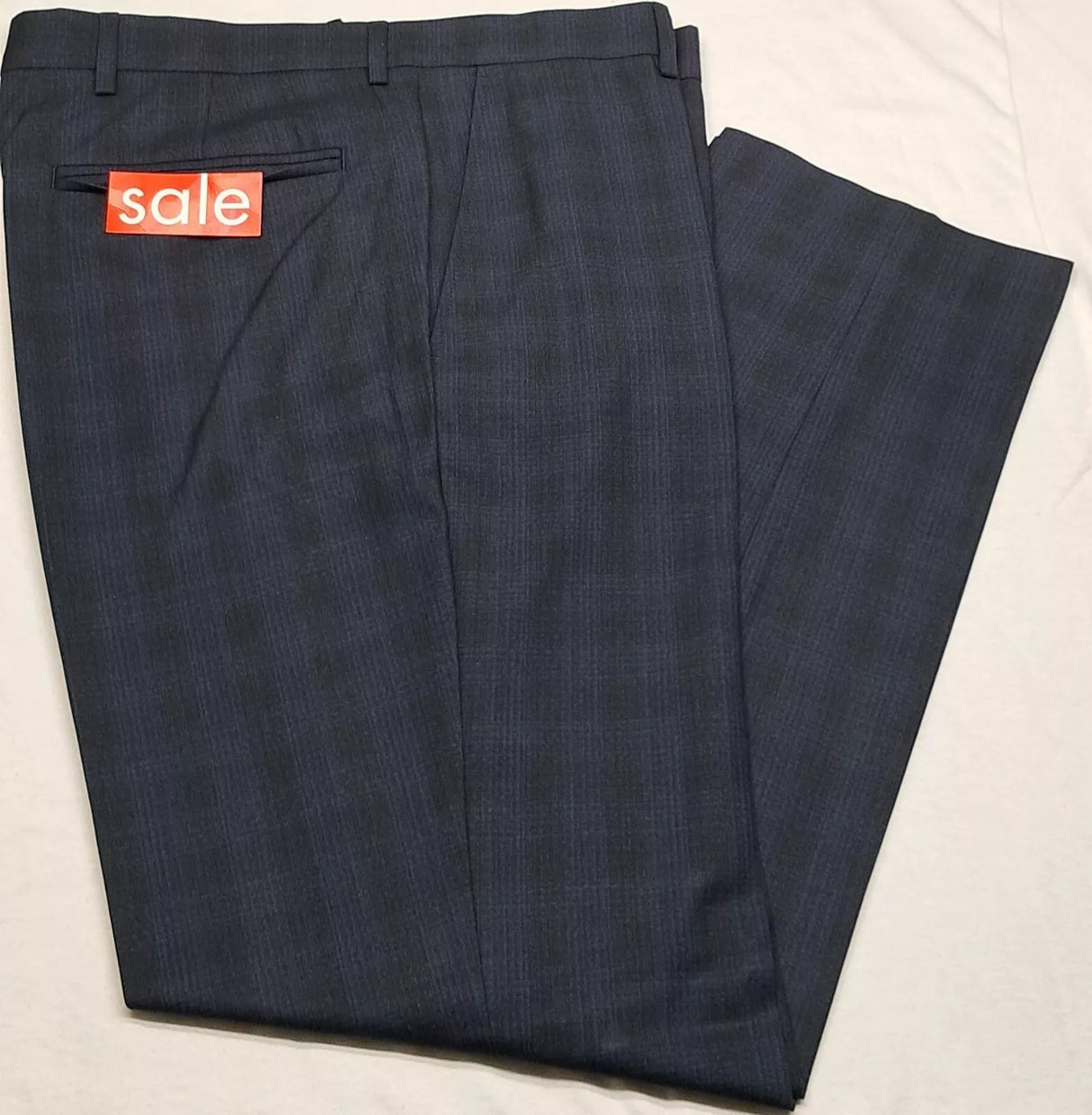 CLEARANCE MENS F&F TROUSERS NAVY CHECK SIZES 32"/34"/36"/38"/40" WAIST