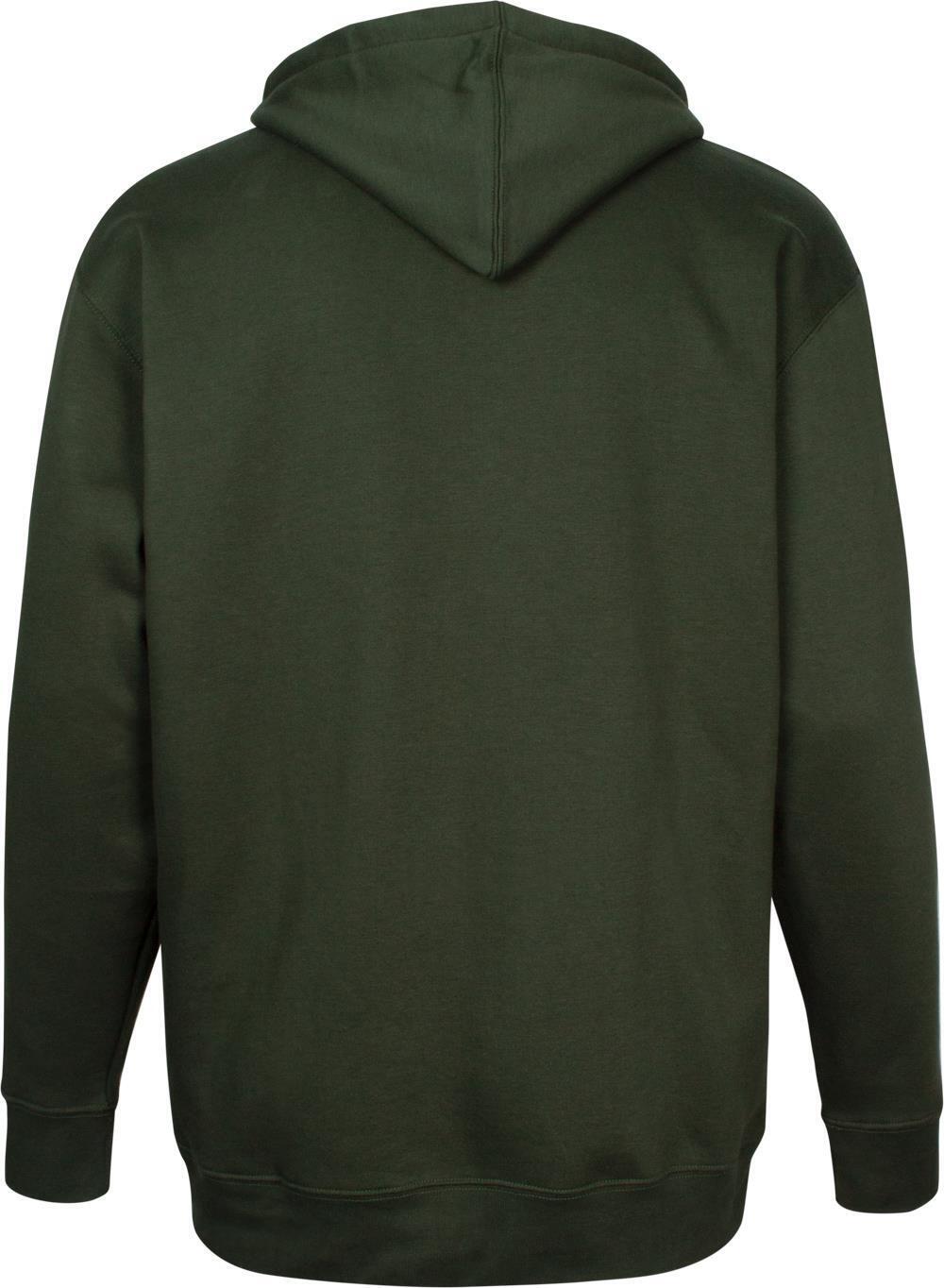 MENS BIG SIZE PLAIN FULL ZIP HOODIE TOPS KAM OLIVE SIZE 2XL-8XL