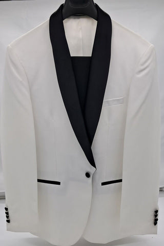 MENS ALL OCCASIONS TUXEDO SUIT 2 PC WHITE SIZE 36-50