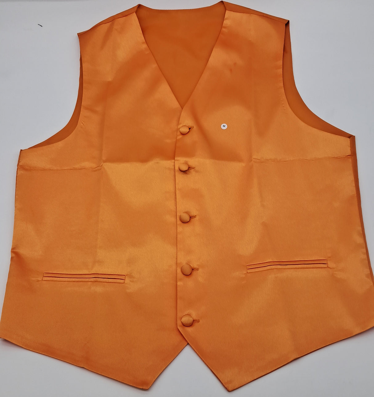 MENS SATIN FINISH ORANGE WAISTCOAT SIZE S-3XL