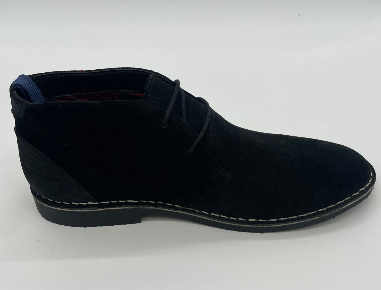 MENS REAL LEATHER SUEDE BLACK BOOT SIZE 7-12