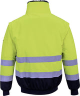 WORKWEAR PORT WEST HI VIS YELLOW  PILOT JACKET PJ 50 SIZE S-5XL