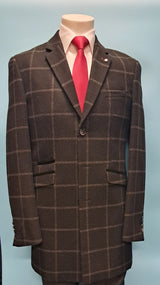 CAVANI ROMAN BLACK AND WHITE CHECK OVERCOAT 3301