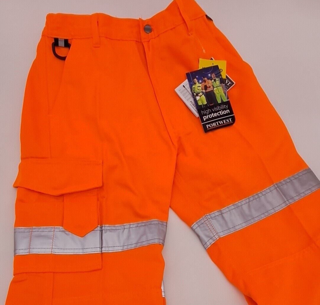 MENS WORKWEAR ORANGE TROUSERS RT49 PORT WEST SIZE S-3XL