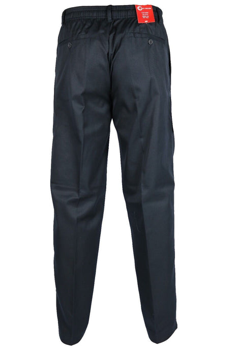 MENS ELASTICATED WAIST CASUAL TROUSERS NAVY SIZE 30"-40"