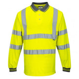 WORKWEAR PORT WEST HI VIS POLO T-SHIRT S277 YELLOW SIZE XS-2XL