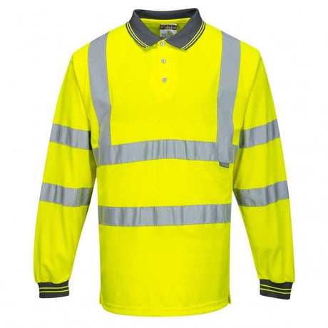 WORKWEAR PORT WEST HI VIS POLO T-SHIRT S277 YELLOW SIZE XS-2XL