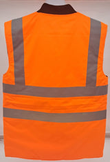 MENS HI VIS WORKVEAR S 469 ORANGE REVERSIBLE BODYWARMER SIZE S LAST ONE