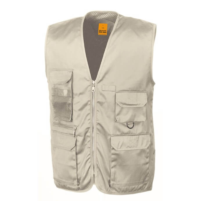 RESULT WORK GUARD SAFARI WAISTCOAT R045X CAMEL BEIGE SIZE S-2XL