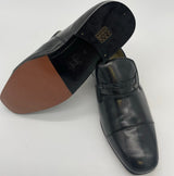 MENS ALL LEATHER SHOE SLIP ON BLACK SIZE 7 AND 11