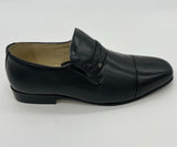 MENS ALL LEATHER SHOE SLIP ON BLACK SIZE 7 AND 11