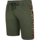 MENS   BIG SIZE SHORTS PANNELED CAMO JOGGING SHORTS KHAKI SIZE 2XL-8XL