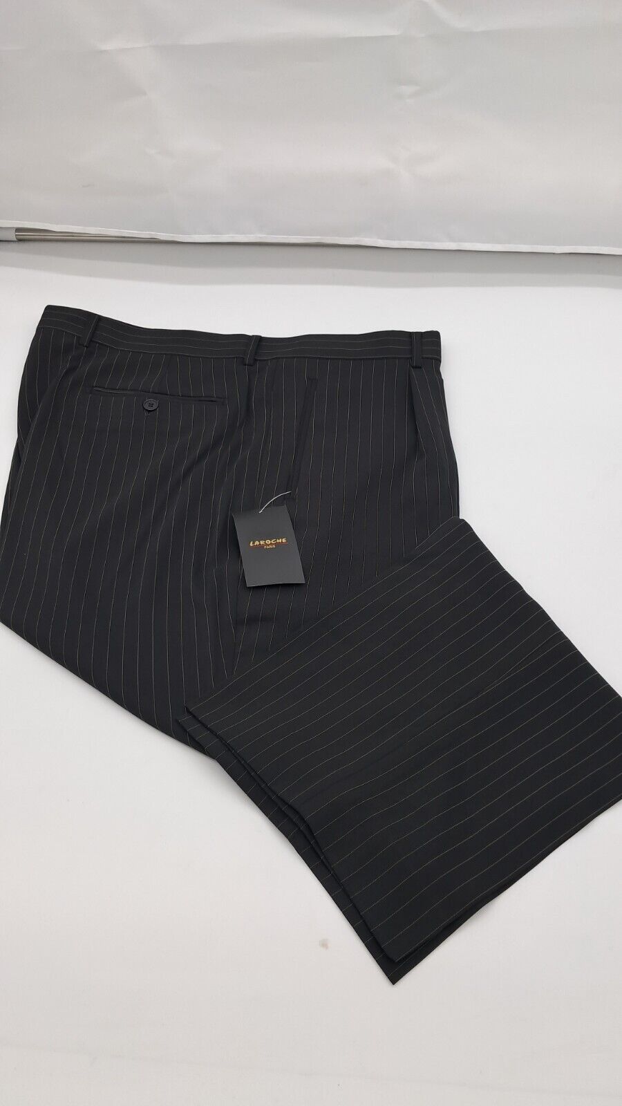 BIG SIZE  LOOSE FIT TROUSERS  LAROCHE PARIS BLACK STRIPE S.STP2# SIZE 42"-48" WAIST