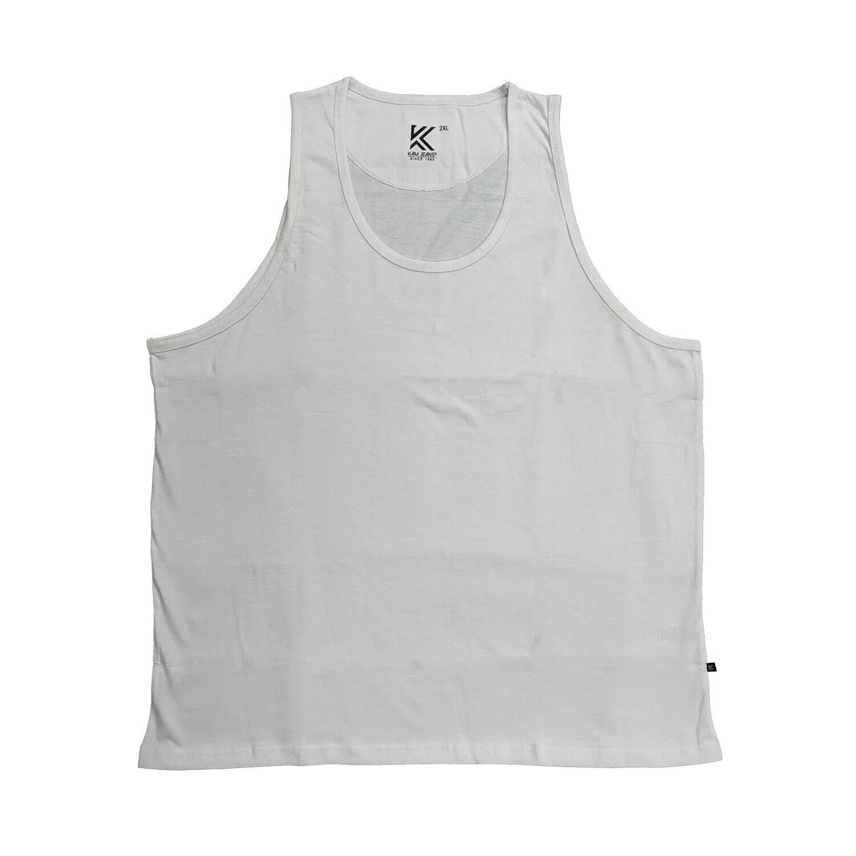 MENS OUTSIZE PLAIN VESTS KAM WHITE SIZE 2XL -8XL