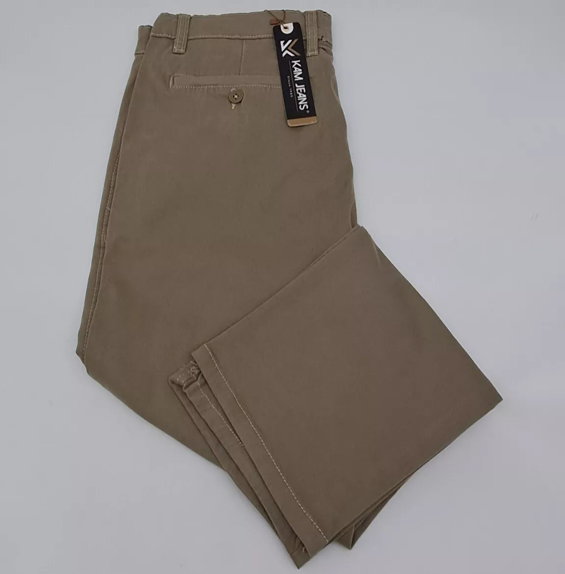 MENS OUTSIZE STRETCH CHINO TROUSERS SIZE 40" TO 52" WAIST STONE COLOUR