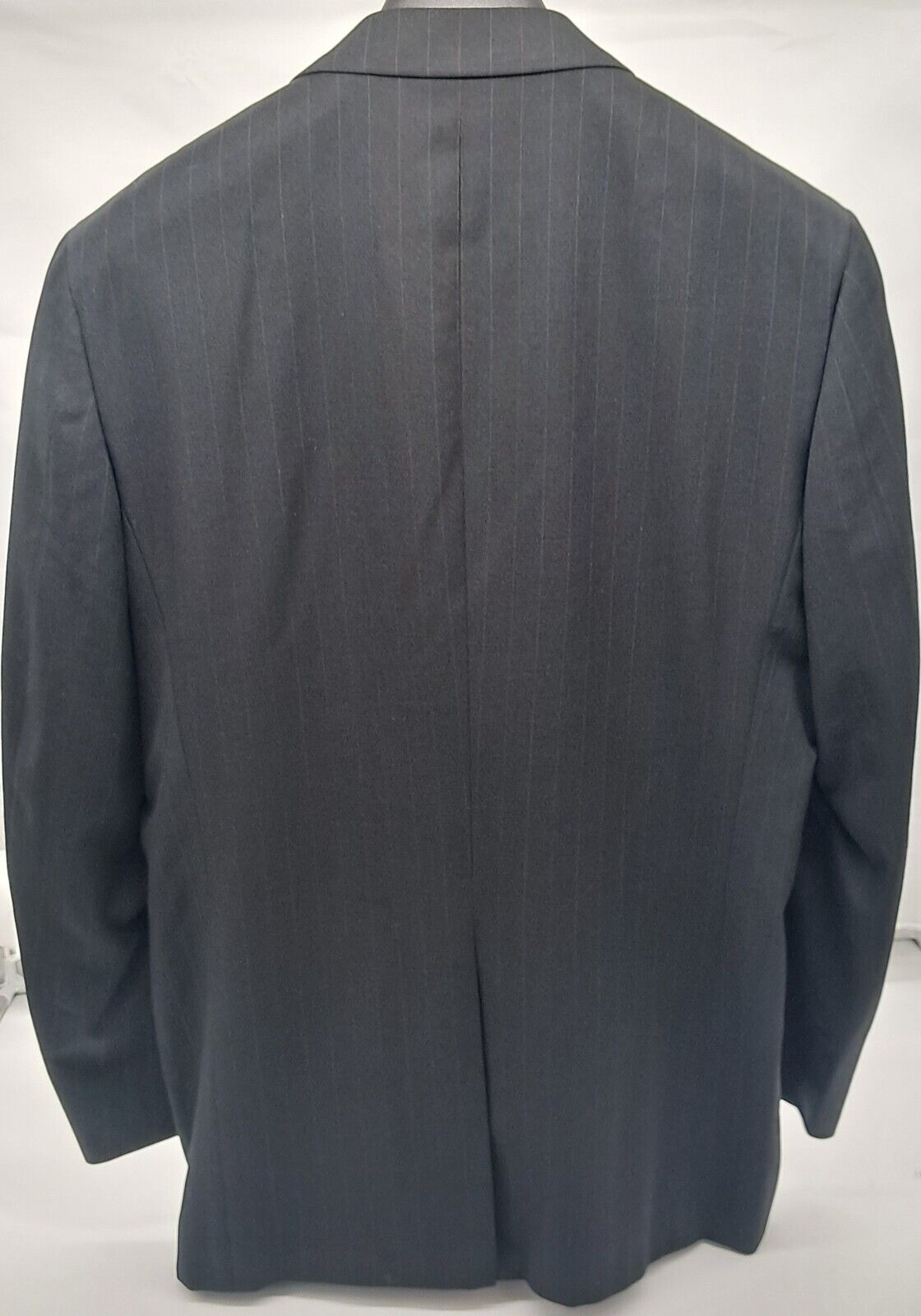 OUTSIZE MENS CLASSIC FIT 2 PC SUIT BLACK SHADOEW STRIPE WOOL BLENS SIZE 52 -60