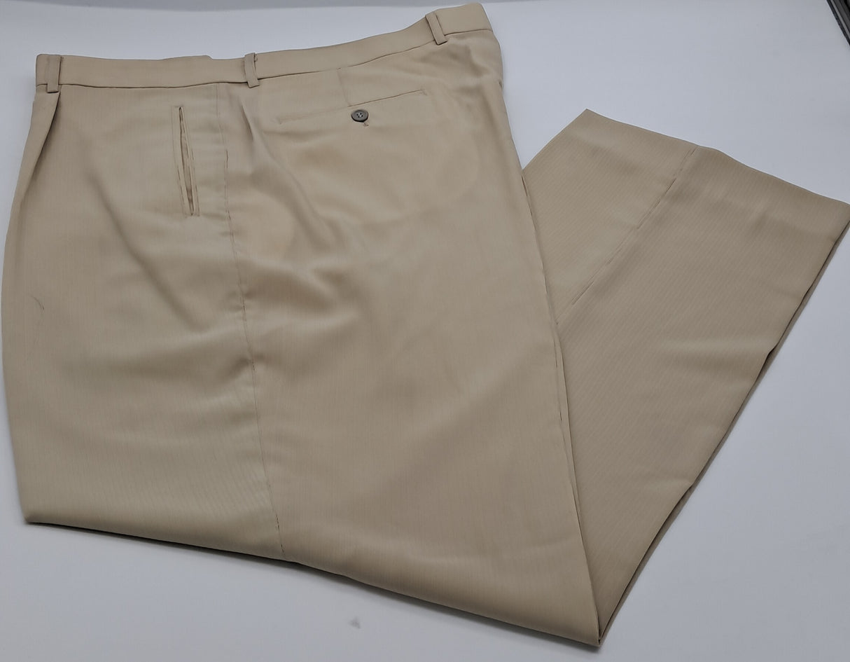 BIG SIZE TROUSERS LOOSE FIT LAROCHE PARIS BEIGE SELF STRIPE SIZE 42"-48" WAIST