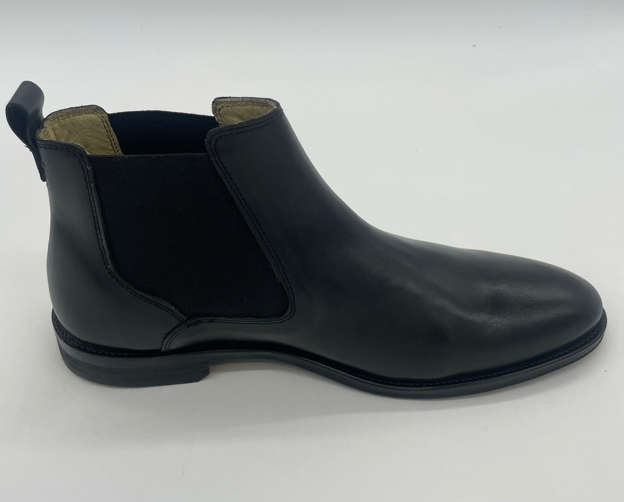 BLACK LEATHER CHELSEA BOOT-ANDREWB 3755