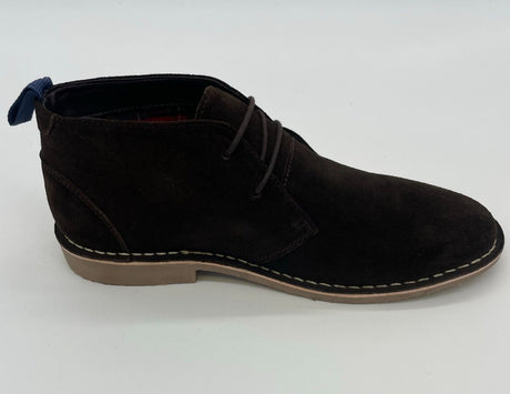 MENS REAL LEATHER SUEDE BOOTS BROWN