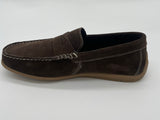 MENS LEATHER SUEDE LOAFERS HARDDWARD BROWN SIZE 7-12