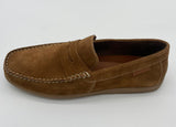 MENS LEATHER SUEDE LOAFERS COGNAC SIZE 7-12