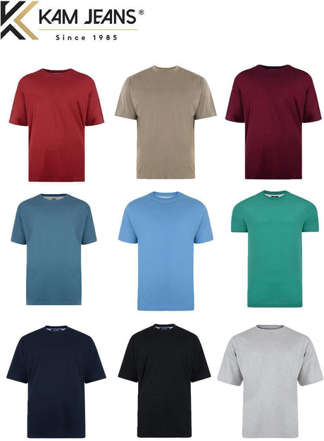 MENS  OUTSIZE SHORT SLEEVE PLAIN T-SHIRTS  KAM SIZE 2XL -8XL