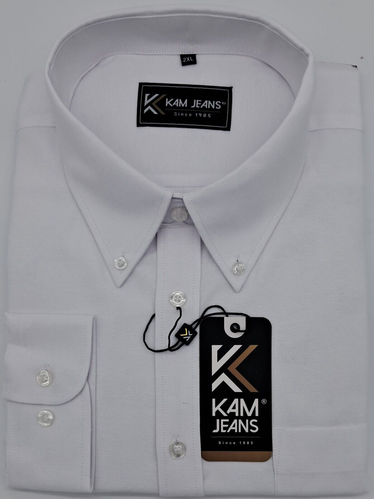 MENS KAM OUTSIZE LONG SLEEVE OXFORD SHIRT WHITE BIG SIZE 2XL TO 8XL