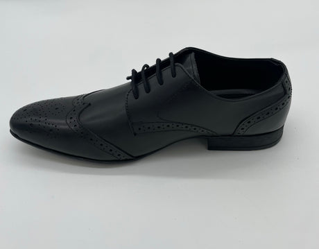 MENS LEATHER SHOES BROGUE LACE UP BLACK SIZE 7-12