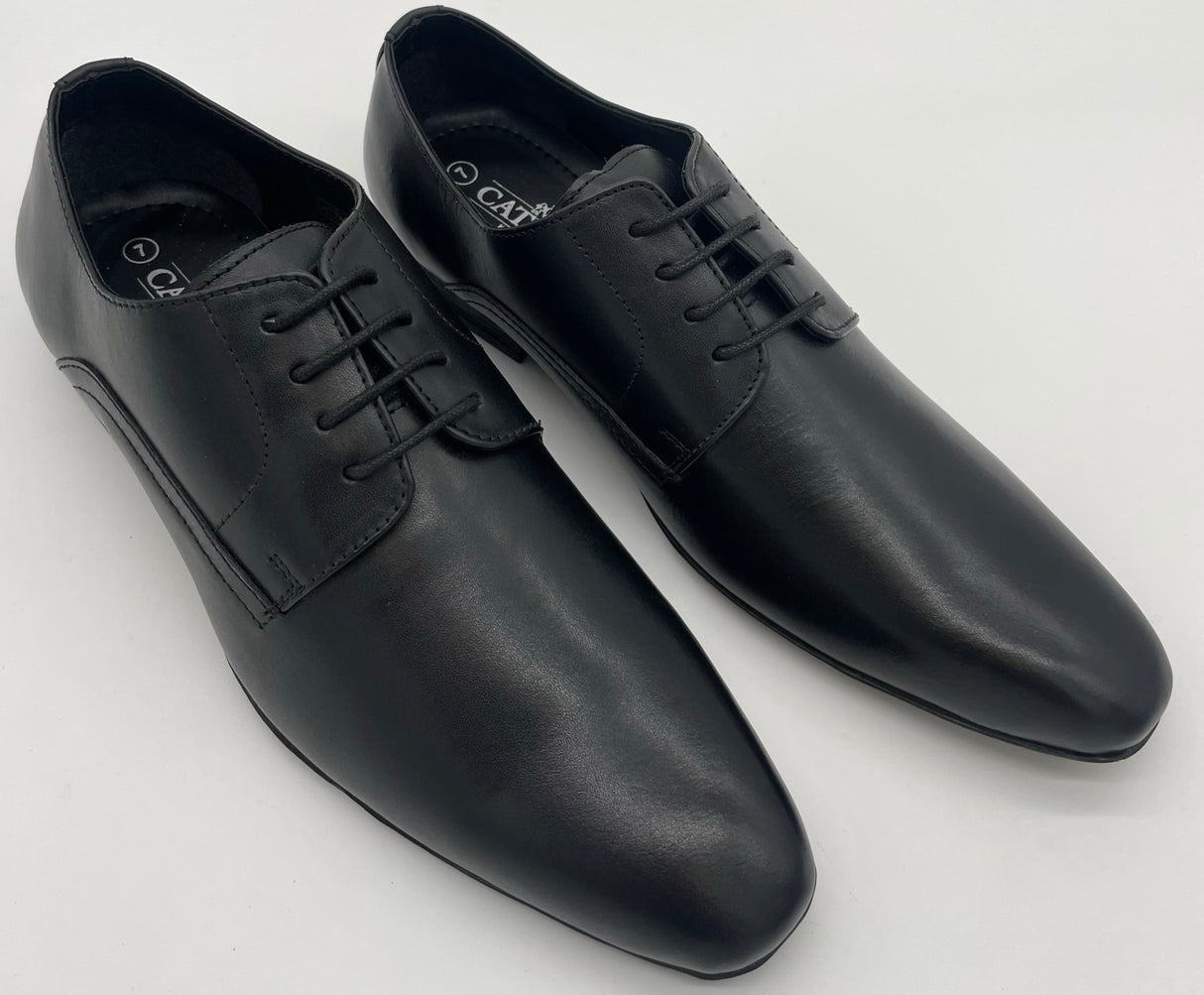 MENS LEATHER SHOES LACE UP BLACK SIZE 7-12