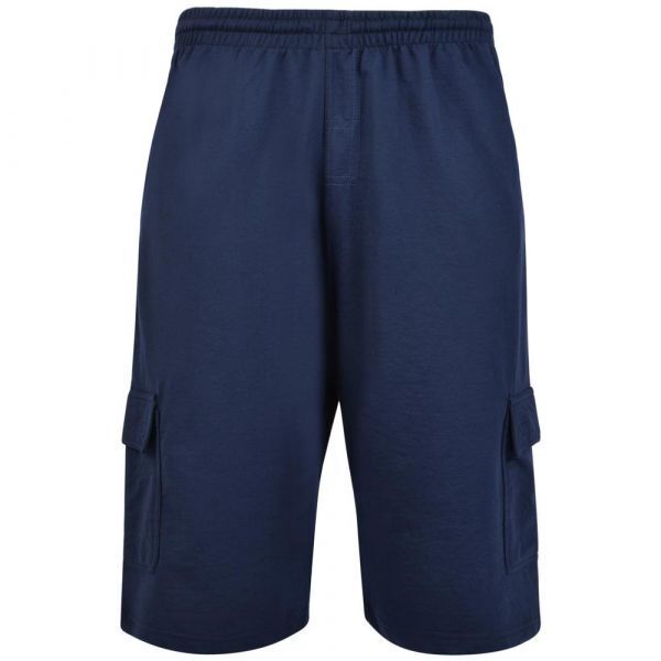 MENS BIG SIZE TERRY CARGO SHORTS NAVY KAM SIZE 2XL-8XL