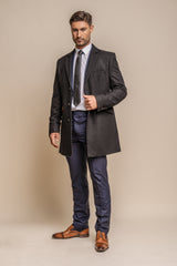 CAVANI PLAIN OVERCOAT NAVY AND BLACK 3300