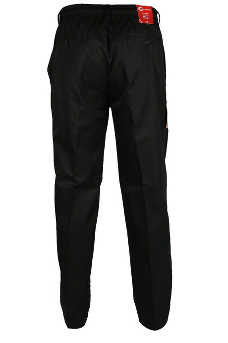 MENS ELASTICATED WAIST CASUAL RUGBY TROUSERS  BLACK SIZE 32"-40"