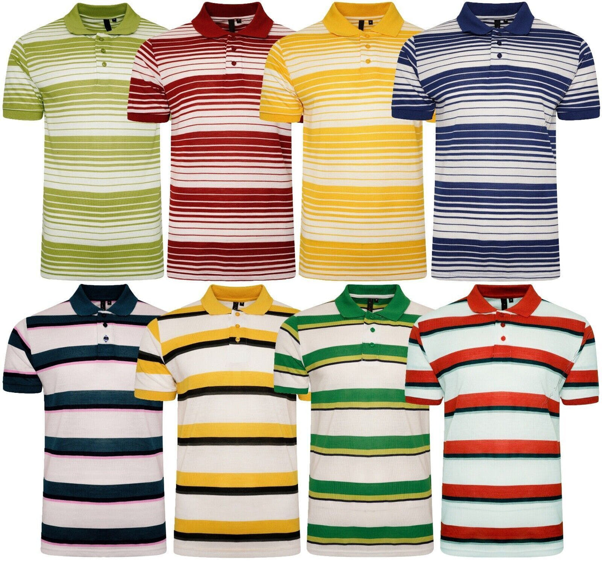 MENS OUTSIZE  SHORT SLEEVE  STRIPE POLO T-SHIRTS SIZE 3XL-6XL