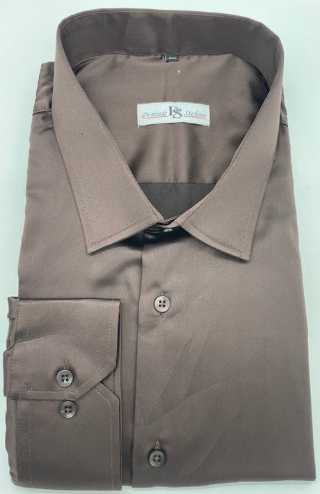 MENS  DOMINIC STEFANO SATIN LONG SLEEVE  PARTY SHIRT 8 COLOURS AVAILABLE  SIZE 2XL TO 4XL 422