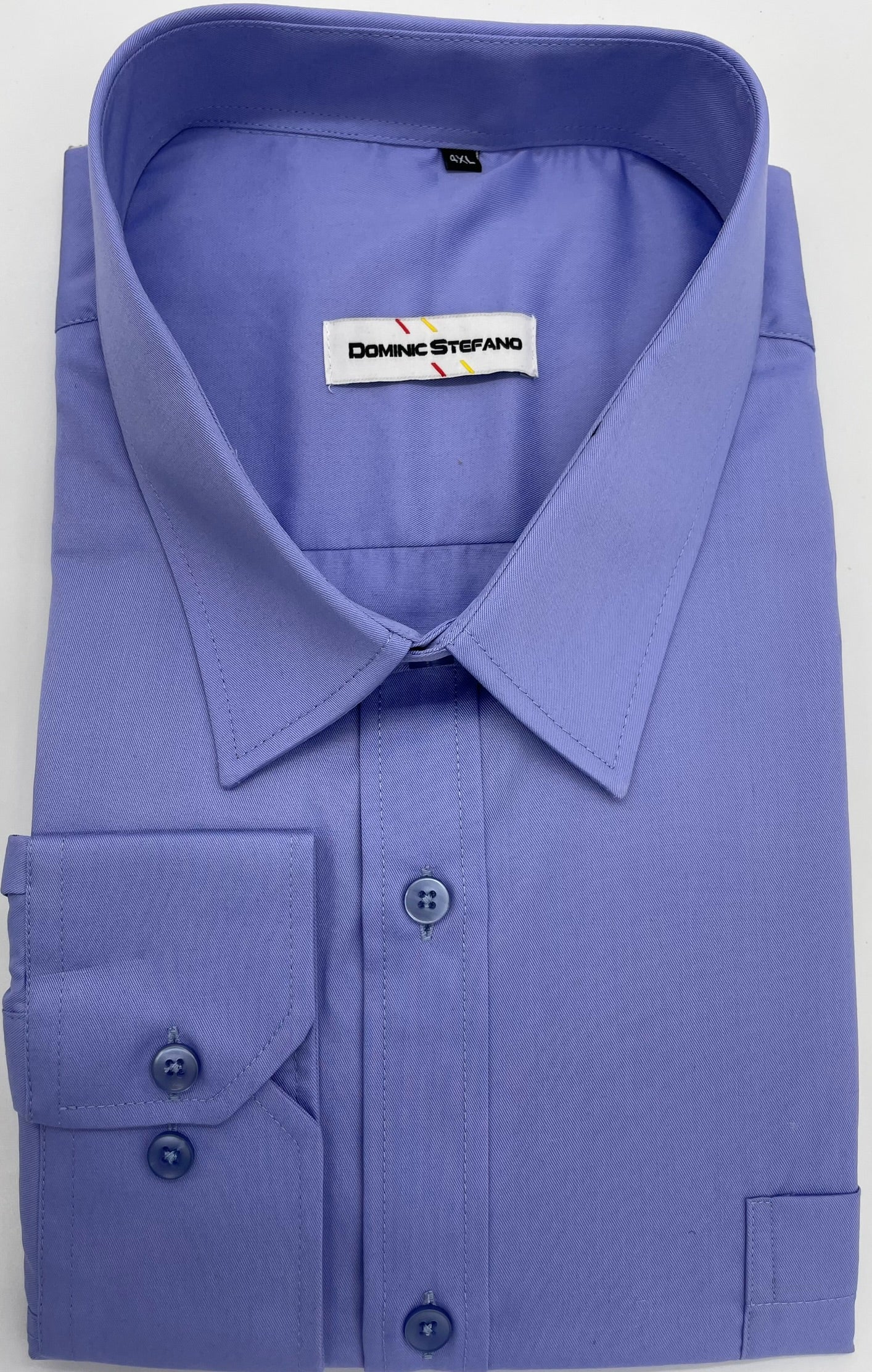 MENS LONG SLEEVE PLAIN FORMAL SHIRTS DOMINIC STEFANO 8 COLOUR OPTIONS SIZE 2XL TO 4XL 432