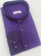 MENS  DOMINIC STEFANO NERU DIAMOND COLLAR DRESS  SHIRT LONG SLEEVE SIZE 2XL TO 4XL 437