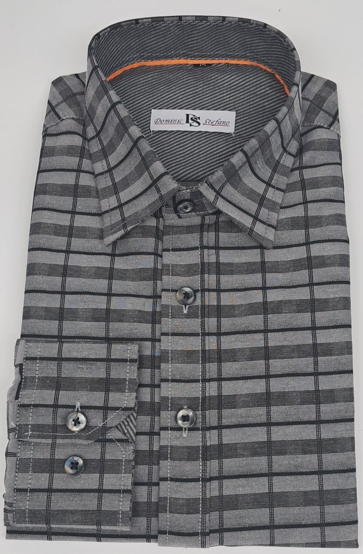 MENS SLIM FIT CHECK FORMAL  SHIRT  SIZE S TO 3XL #439-3638