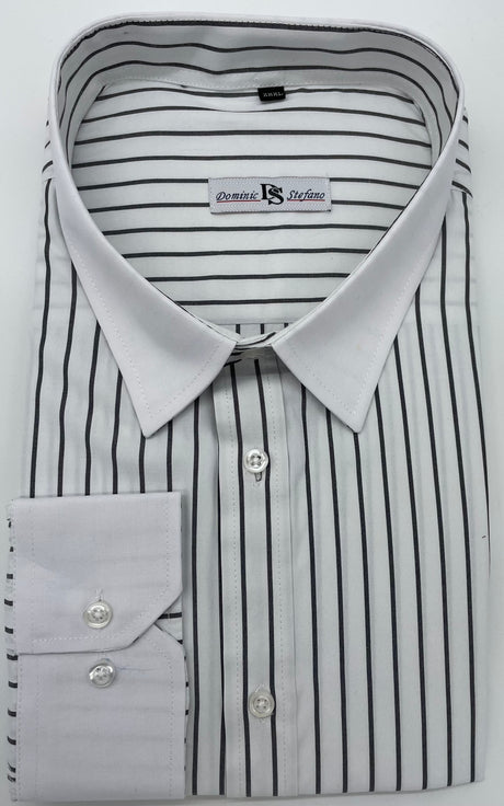 MENS DOMINIC STEFANO FORMAL STRIPE SHIRT 3 COLOUR OPTIONS  SIZE 2XL TO 4XL  470