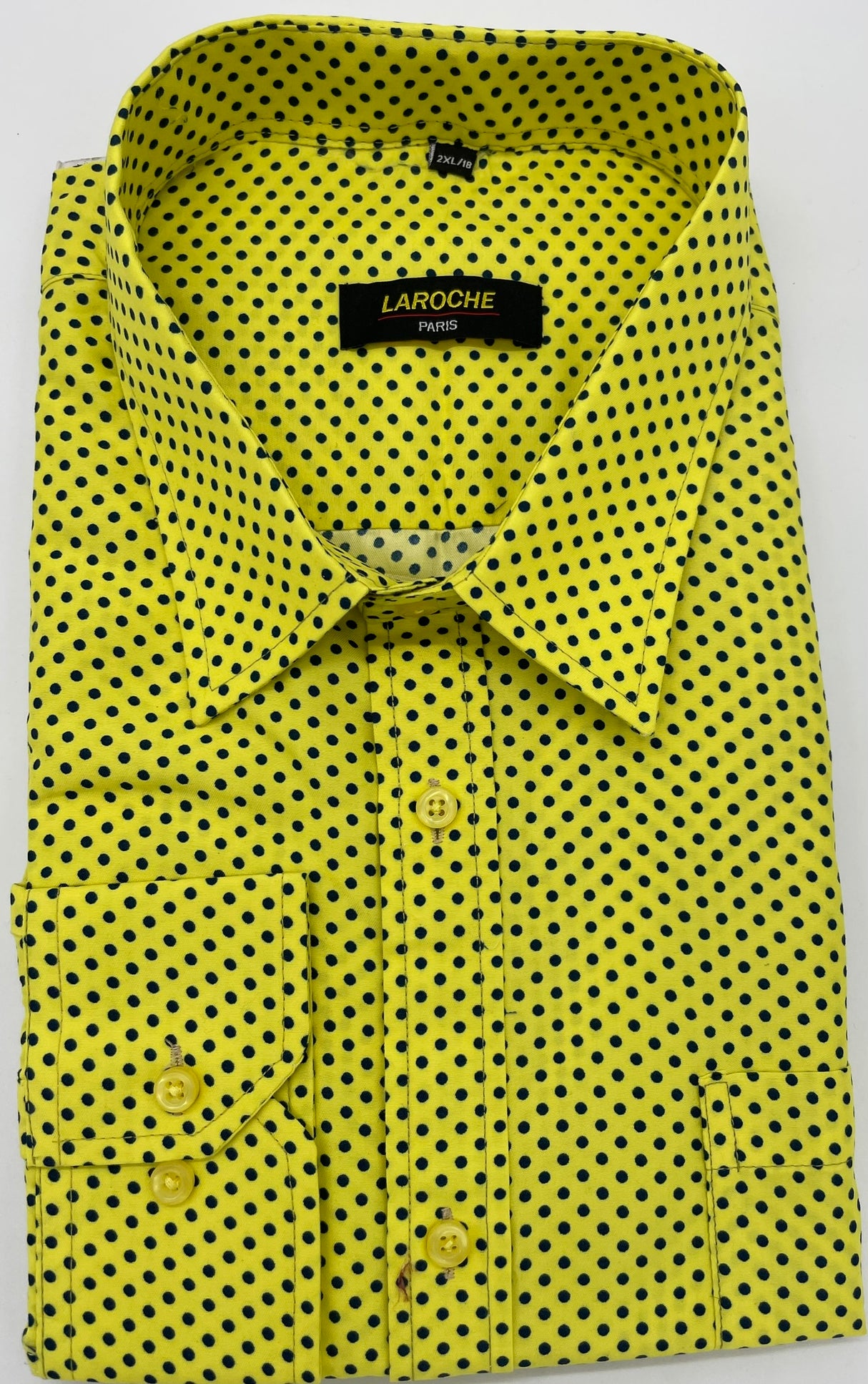 MENS  DOMINIC STEFANO LONG SLEEVE POLKA DOT SHIRTS  5 COLOURS SIZE 2XL TO 4XL