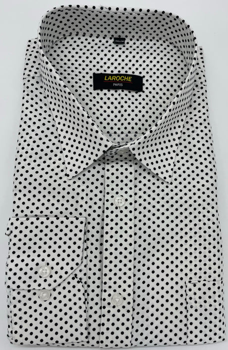 LAROCHE POLKA DOT LONG SLEEVE SHIRT  SIZE S TO 2XL 3708