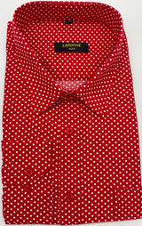 MENS  DOMINIC STEFANO LONG SLEEVE POLKA DOT SHIRTS  5 COLOURS SIZE 2XL TO 4XL